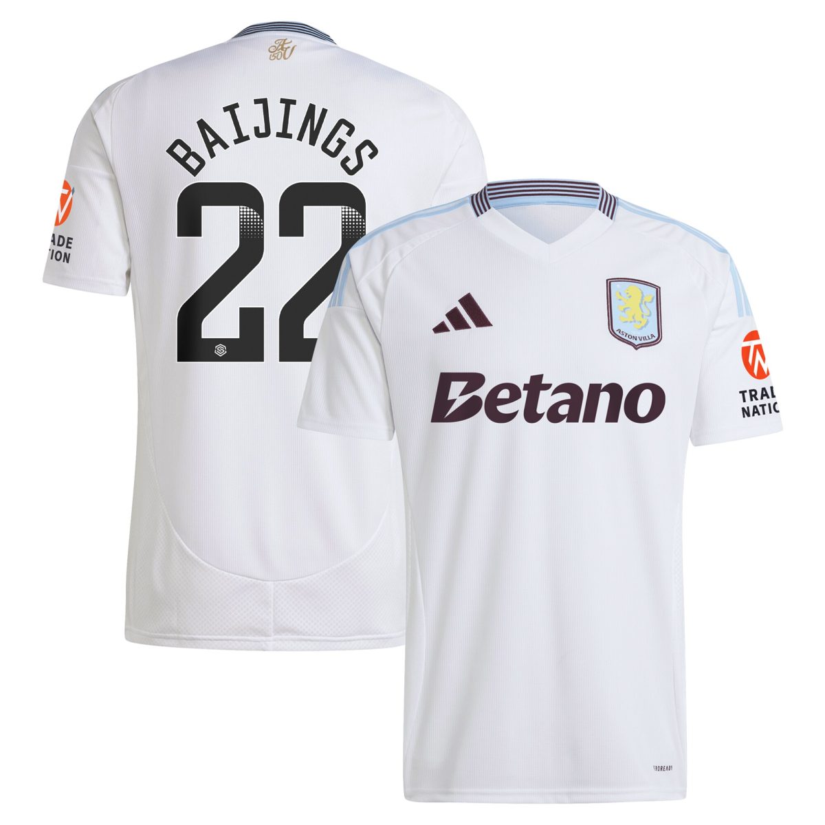 Aston Villa Jerseys - Official aston villa wsl away shirt 2024-25 with baijings 22 printing Collection for AVFC Fans