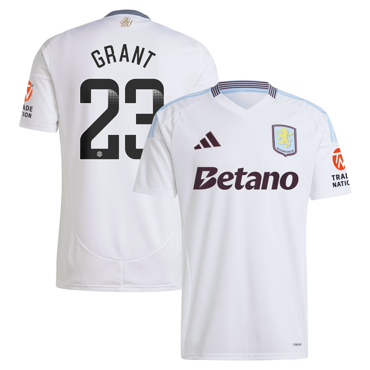Aston Villa Jerseys - Official aston villa wsl away shirt 2024-25 with grant 23 printing Collection for AVFC Fans