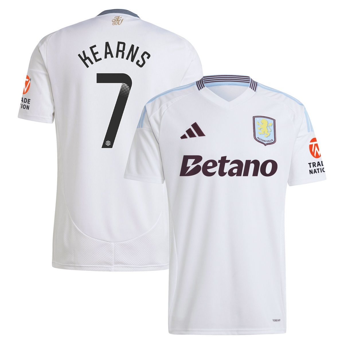 Aston Villa Jerseys - Official aston villa wsl away shirt 2024-25 with kearns 7 printing Collection for AVFC Fans