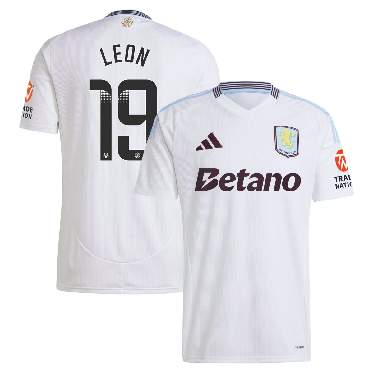 Aston Villa Jerseys - Official aston villa wsl away shirt 2024-25 with leon 19 printing Collection for AVFC Fans
