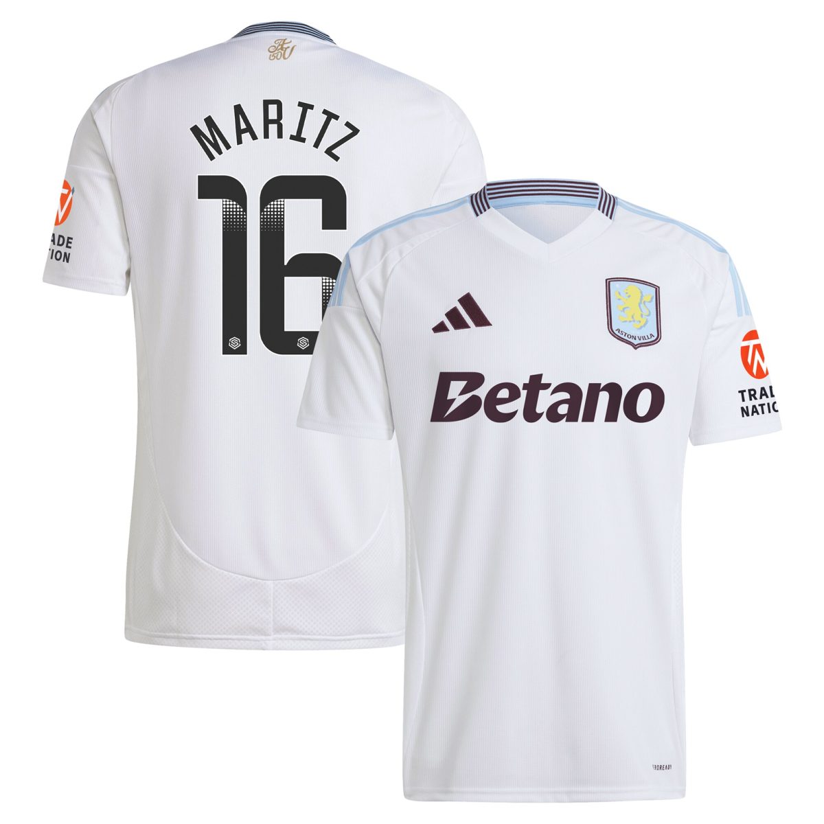 Aston Villa Jerseys - Official aston villa wsl away shirt 2024-25 with maritz 16 printing Collection for AVFC Fans