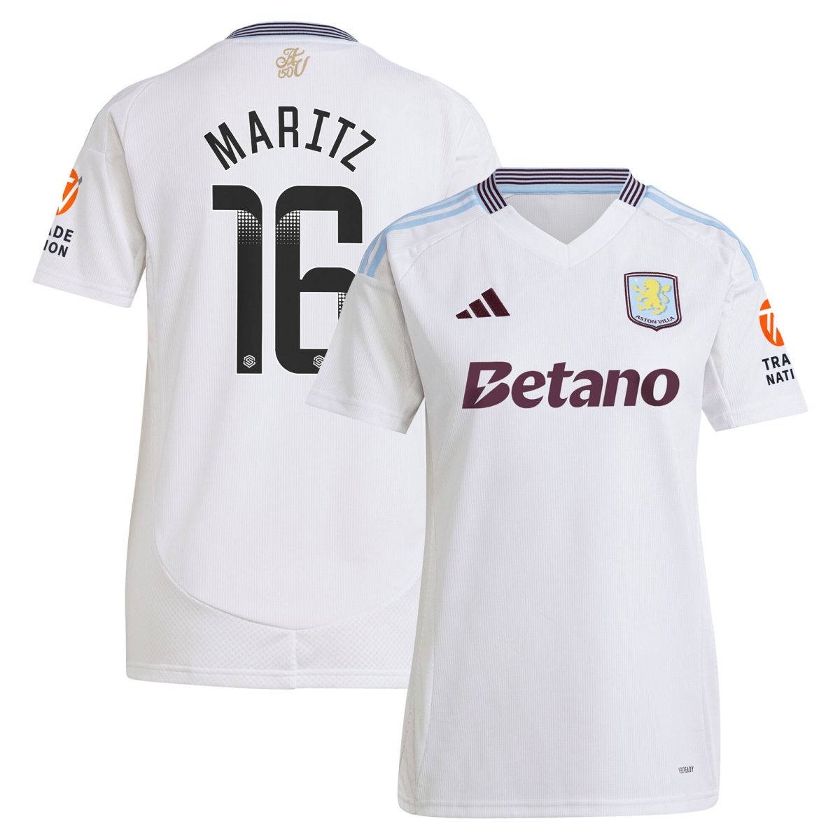 Aston Villa Jerseys - Official aston villa wsl away shirt 2024-25 – womens with maritz 16 printing Collection for AVFC Fans