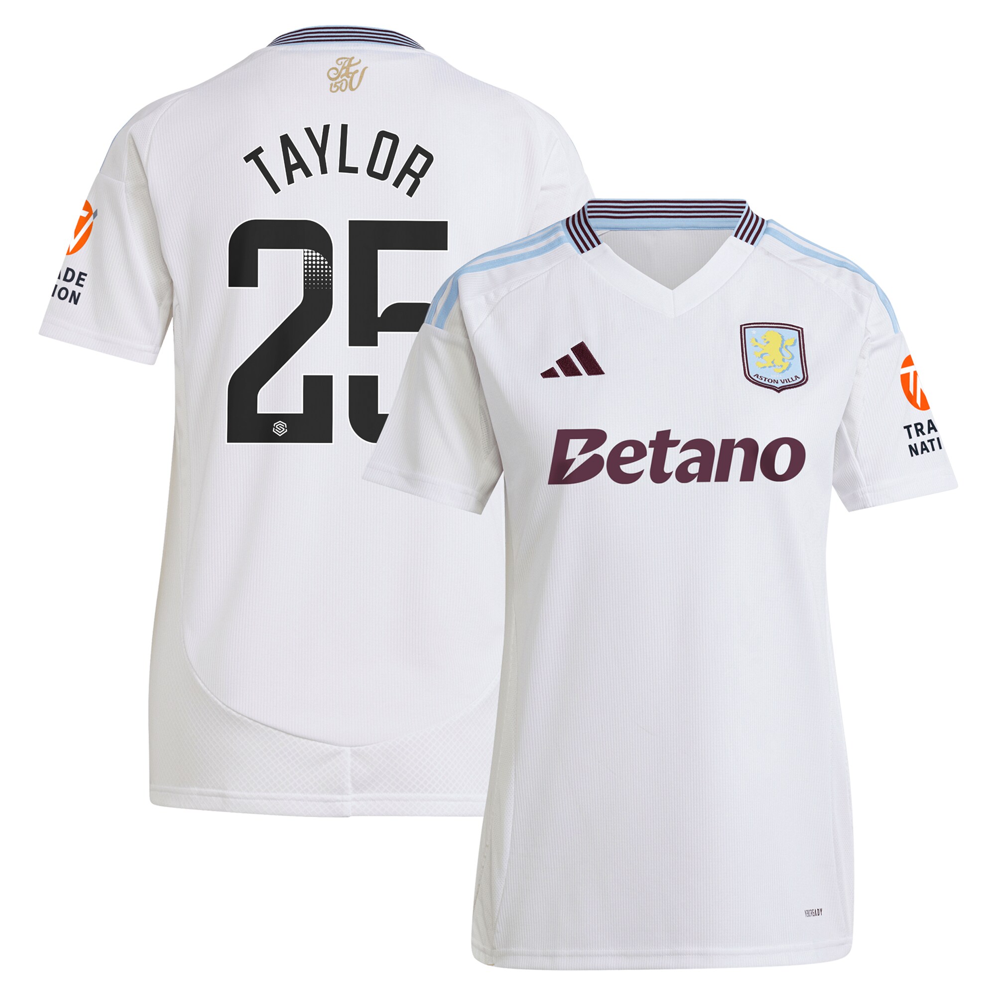Aston Villa Jerseys - Official aston villa wsl away shirt 2024-25 – womens with taylor 25 printing Collection for AVFC Fans