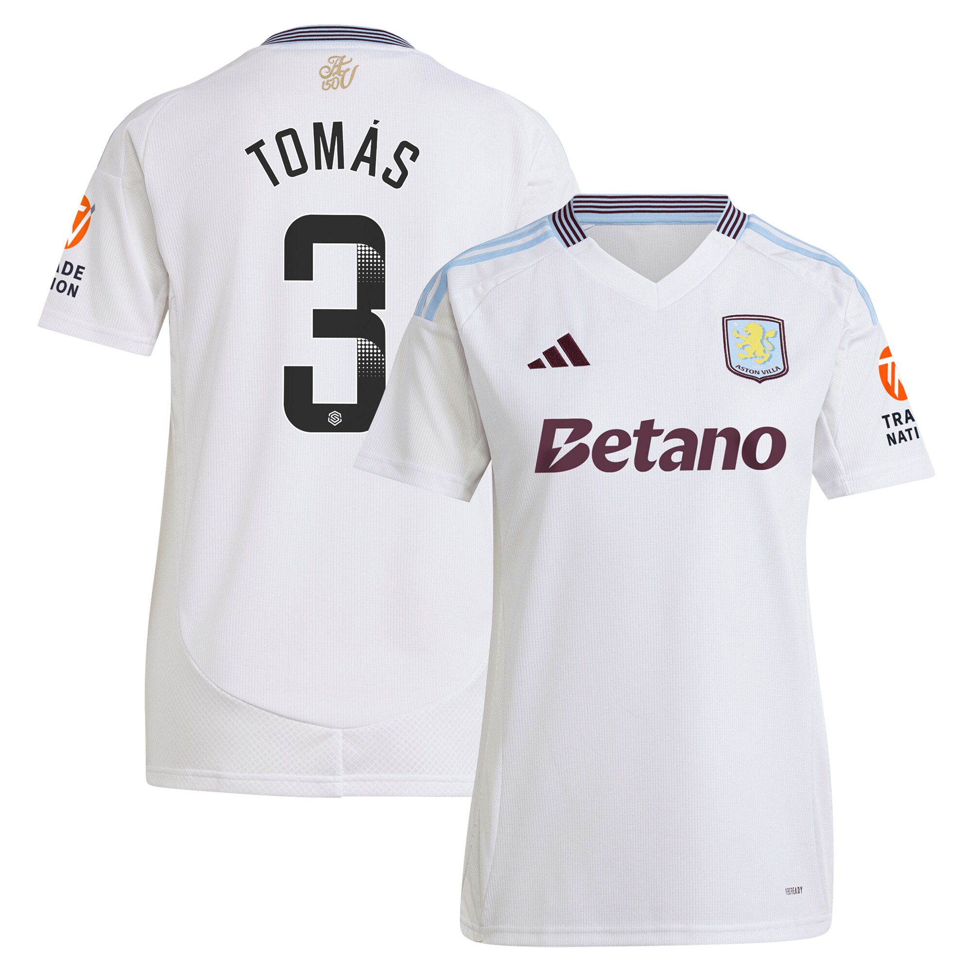Aston Villa Jerseys - Official aston villa wsl away shirt 2024-25 – womens with tomás 3 printing Collection for AVFC Fans